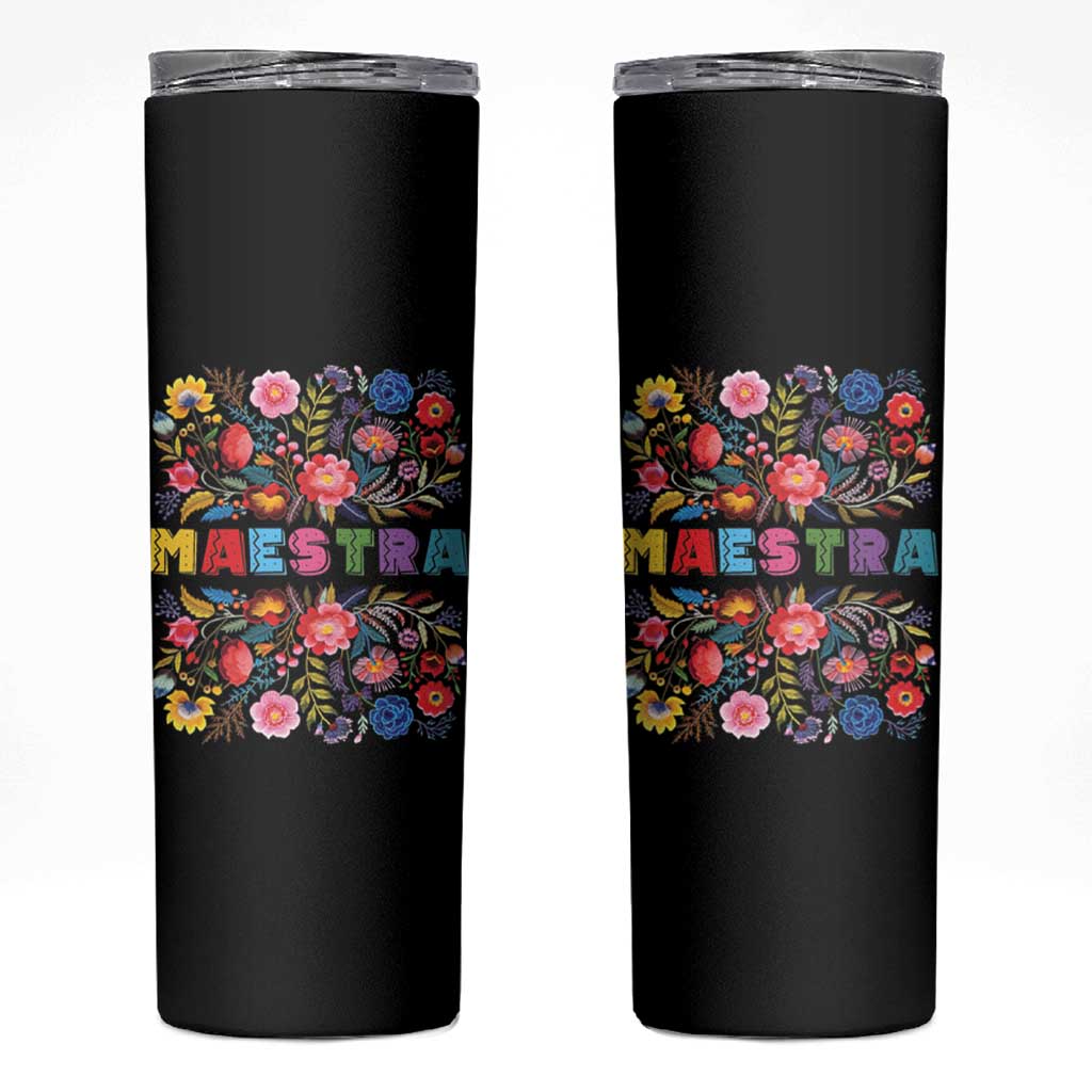 Maestra Bilingue Teacher Skinny Tumbler Cinco De Mayo Spanish Mexican Teacher In Spansish - Wonder Print Shop