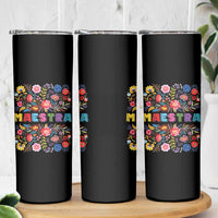 Maestra Bilingue Teacher Skinny Tumbler Cinco De Mayo Spanish Mexican Teacher In Spansish - Wonder Print Shop