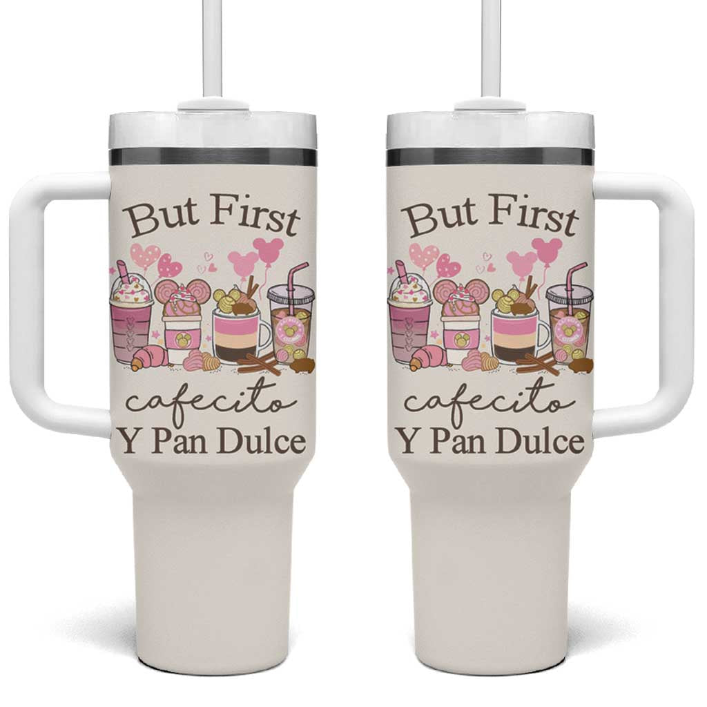 Cafecito & Chisme Tumbler With Handle Concha Pun Gift Mexican Themed Gifts in Spanish - Wonder Print Shop