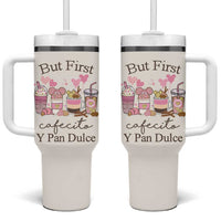 Cafecito & Chisme Tumbler With Handle Concha Pun Gift Mexican Themed Gifts in Spanish - Wonder Print Shop