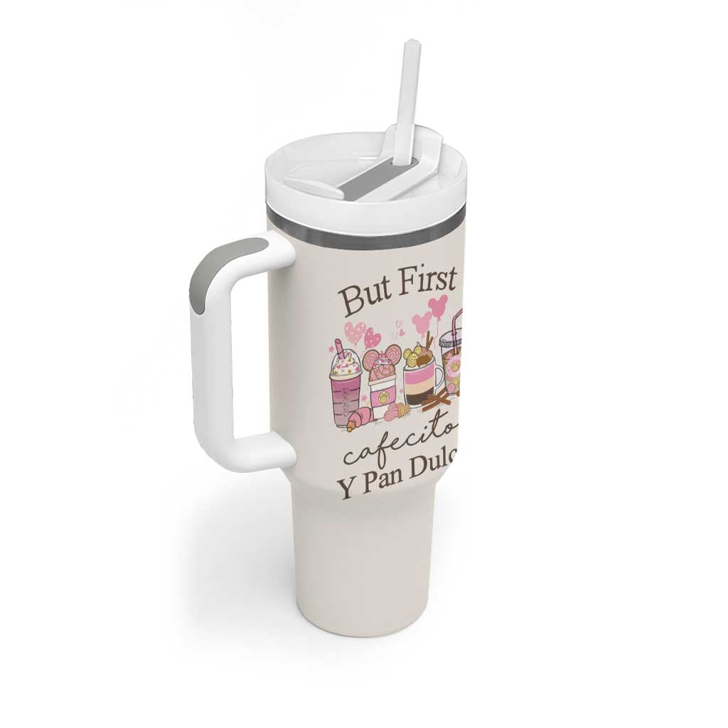 Cafecito & Chisme Tumbler With Handle Concha Pun Gift Mexican Themed Gifts in Spanish - Wonder Print Shop