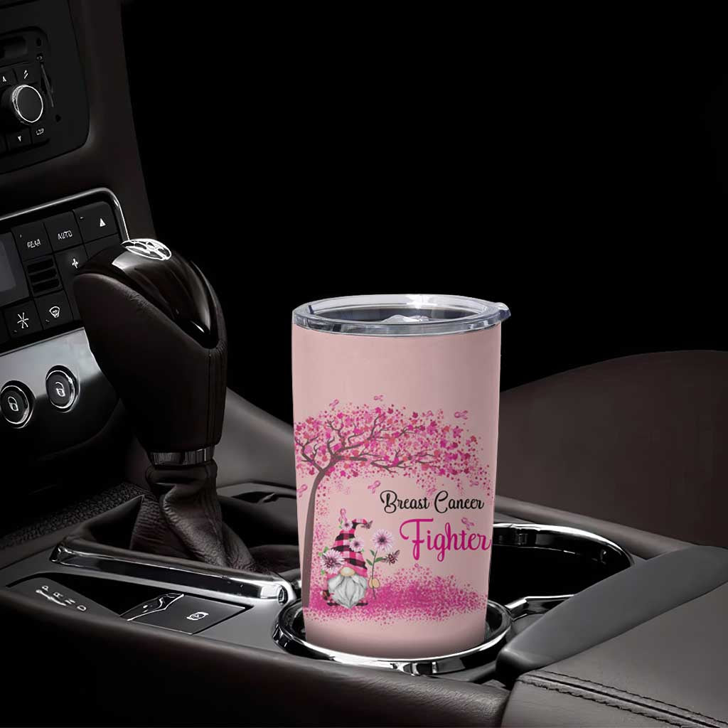 Breast Cancer Awareness Tumbler Cup In October We Wear Pink Cute Gnome - Wonder Print Shop