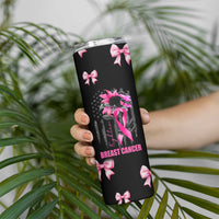 Breast Cancer Survivor Skinny Tumbler Pink Ribbon Sunflower USA Flag - Wonder Print Shop