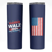 Harris Walz 2024 For The People Skinny Tumbler Vote Blue Vice President VP American Flag - Wonder Print Shop