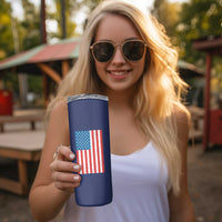 Harris Walz 2024 For The People Skinny Tumbler Vote Blue Vice President VP American Flag - Wonder Print Shop