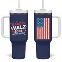 Harris Walz 2024 For The People Tumbler With Handle Vote Blue Vice President VP American Flag - Wonder Print Shop