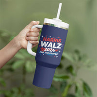 Harris Walz 2024 For The People Tumbler With Handle Vote Blue Vice President VP American Flag - Wonder Print Shop