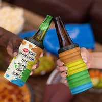 LGBTQ Pride 4 in 1 Can Cooler Tumbler Kiss Whoever The Fuck You Want LGBT Rainbow Flag