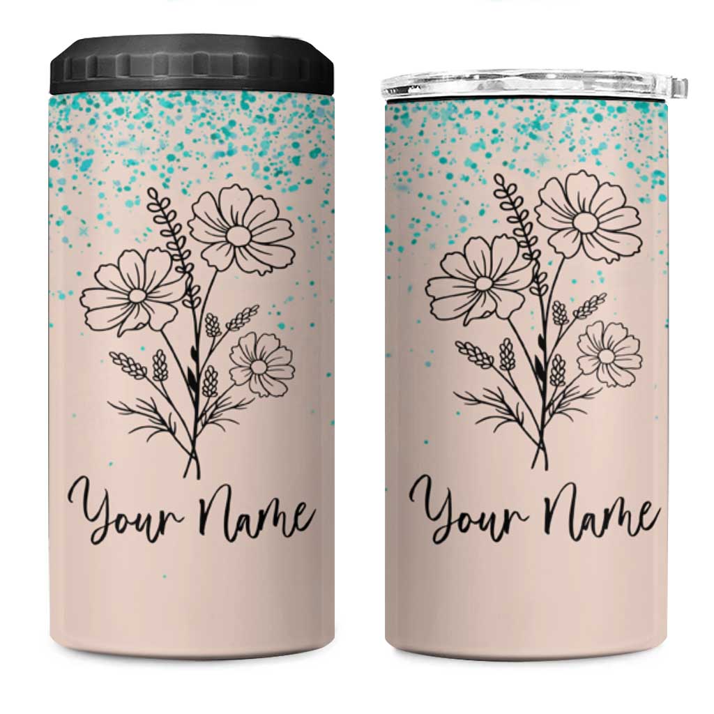 Personalized Gifts for Her 4 in 1 Can Cooler Tumbler Custom Name Flower Bridesmaid Proposal Birthday Christmas Gift - Wonder Print Shop