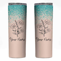 Personalized Gifts for Her Skinny Tumbler Custom Name Flower Bridesmaid Proposal Birthday Christmas Gift - Wonder Print Shop