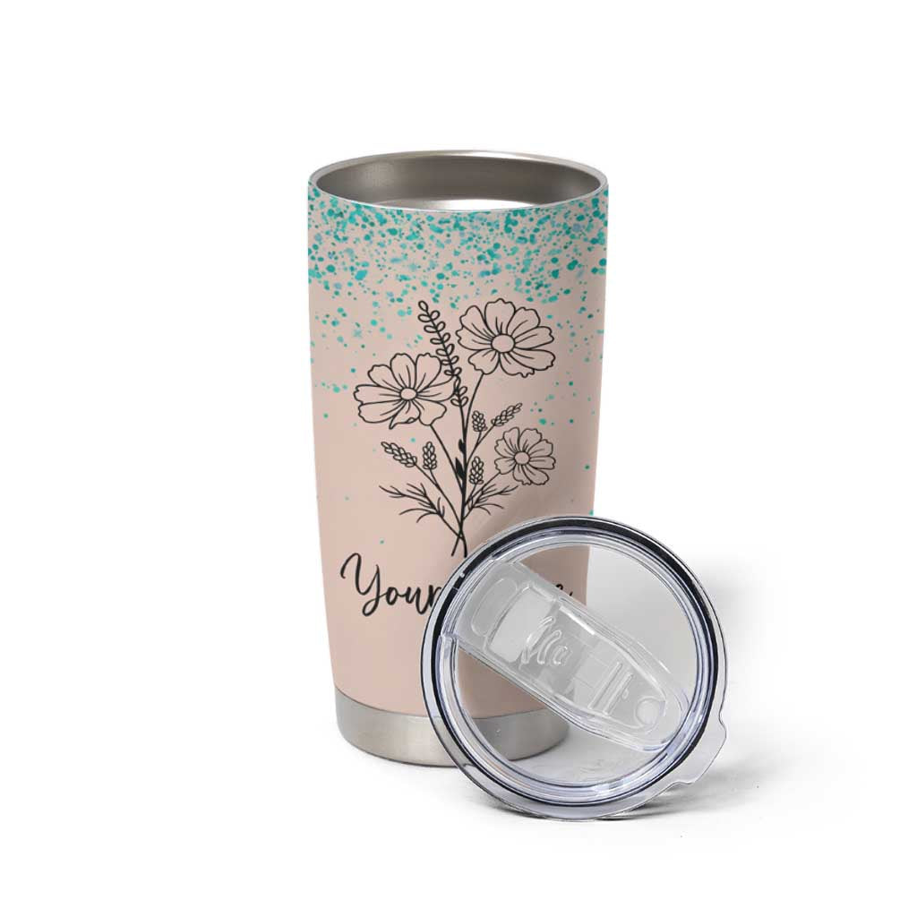 Personalized Gifts for Her Tumbler Cup Custom Name Flower Bridesmaid Proposal Birthday Christmas Gift - Wonder Print Shop