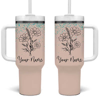 Personalized Gifts for Her Tumbler With Handle Custom Name Flower Bridesmaid Proposal Birthday Christmas Gift - Wonder Print Shop