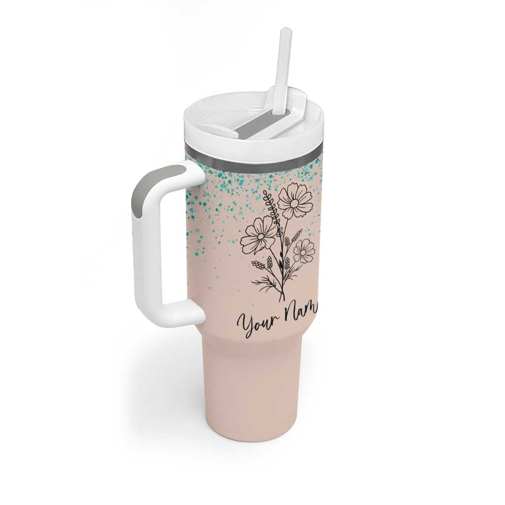 Personalized Gifts for Her Tumbler With Handle Custom Name Flower Bridesmaid Proposal Birthday Christmas Gift - Wonder Print Shop