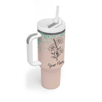 Personalized Gifts for Her Tumbler With Handle Custom Name Flower Bridesmaid Proposal Birthday Christmas Gift - Wonder Print Shop