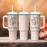 Personalized Gifts for Her Tumbler With Handle Custom Name Flower Bridesmaid Proposal Birthday Christmas Gift - Wonder Print Shop