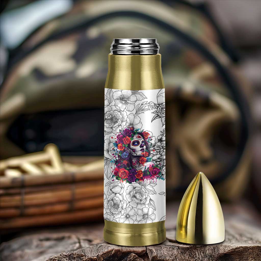 In A World Full Of Princesses Be A Chingona Bullet Tumbler Dia De Los Muertos Flower Spanish Slang