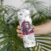 In A World Full Of Princesses Be A Chingona Skinny Tumbler Dia De Los Muertos Flower Spanish Slang