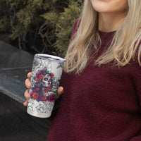 In A World Full Of Princesses Be A Chingona Tumbler Cup Dia De Los Muertos Flower Spanish Slang