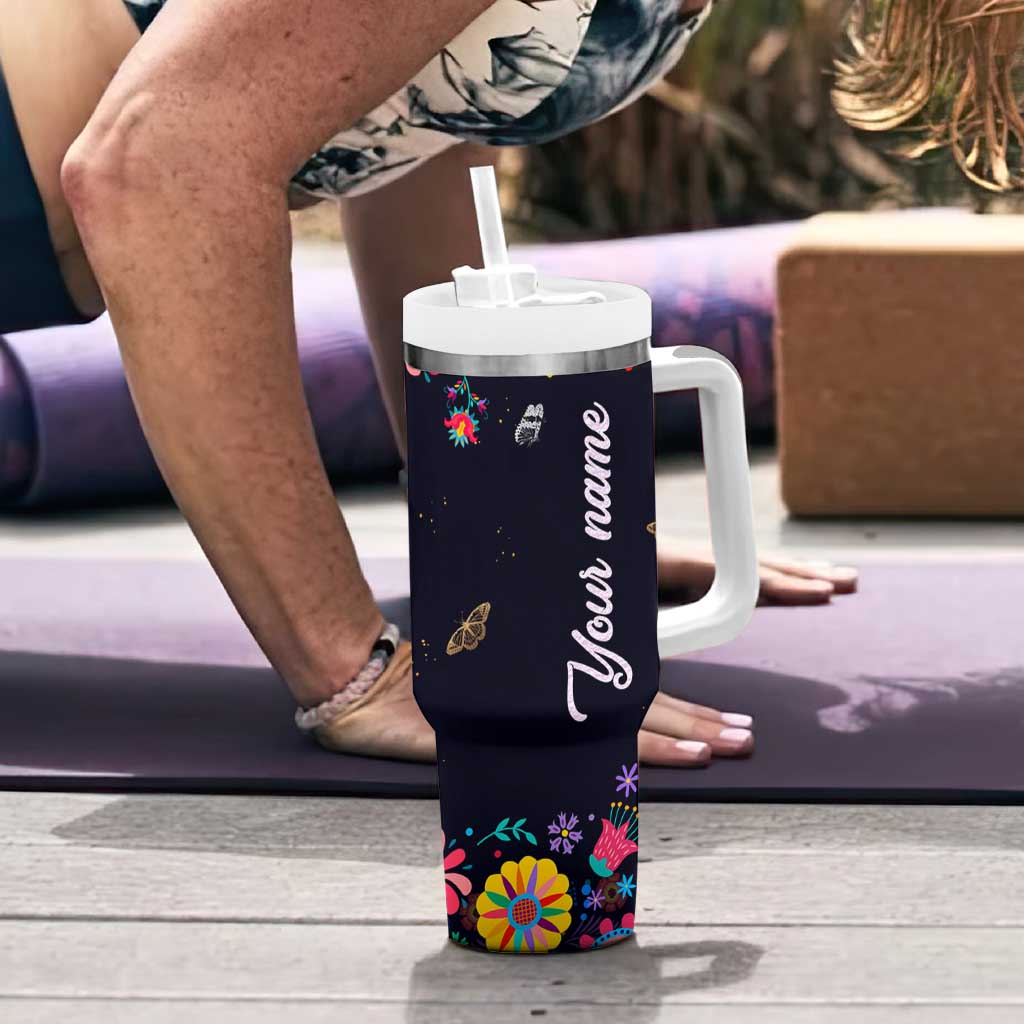 Personalized Chingona Tumbler With Handle Custom Name Latina Mexican Girl In A World Full Of Princesses Be A Chingona