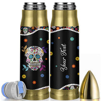 Personalized Sugar Skull Bullet Tumbler Custom Name Flower Gothic Gifts For Latina Mexican Girls Women
