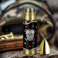 Personalized Sugar Skull Bullet Tumbler Custom Name Flower Gothic Gifts For Latina Mexican Girls Women