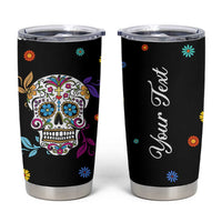 Personalized Sugar Skull Tumbler Cup Custom Name Flower Gothic Gifts For Latina Mexican Girls Women