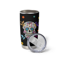 Personalized Sugar Skull Tumbler Cup Custom Name Flower Gothic Gifts For Latina Mexican Girls Women
