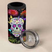 Personalized Gift 4 in 1 Can Cooler Tumbler Custom Name Sugar Skull Mexican Art Birthday Christmas Gifts for Her - Wonder Print Shop