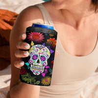 Personalized Gift 4 in 1 Can Cooler Tumbler Custom Name Sugar Skull Mexican Art Birthday Christmas Gifts for Her - Wonder Print Shop