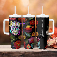 Personalized Gift Tumbler With Handle Custom Name Sugar Skull Mexican Art Birthday Christmas Gifts for Her - Wonder Print Shop