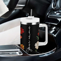 Personalized Gift Tumbler With Handle Custom Name Sugar Skull Mexican Art Birthday Christmas Gifts for Her - Wonder Print Shop