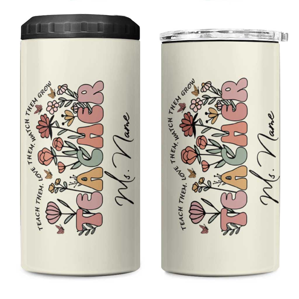 Personalized Teacher Appreciation Gifts 4 in 1 Can Cooler Tumbler Custome Name Back to School Thank You Christmas Gift Bulk - Wonder Print Shop