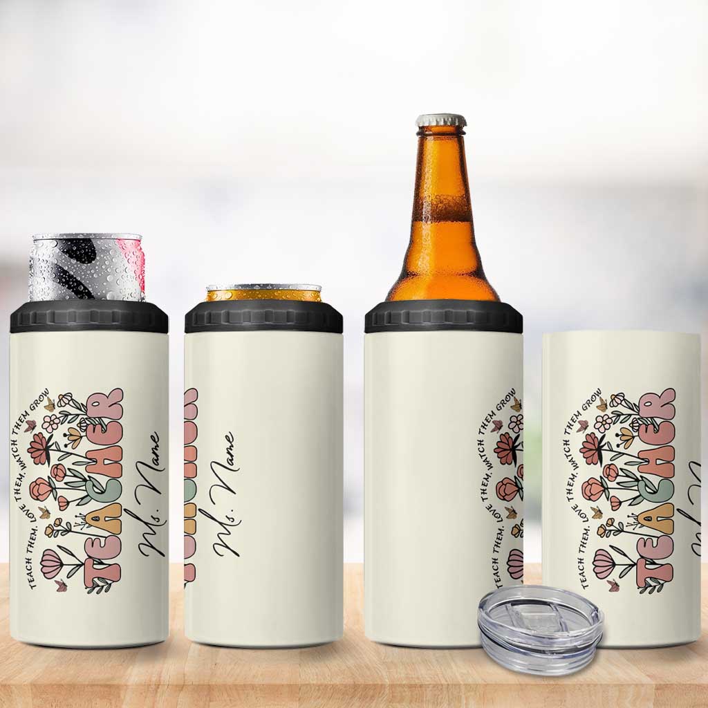 Personalized Teacher Appreciation Gifts 4 in 1 Can Cooler Tumbler Custome Name Back to School Thank You Christmas Gift Bulk - Wonder Print Shop