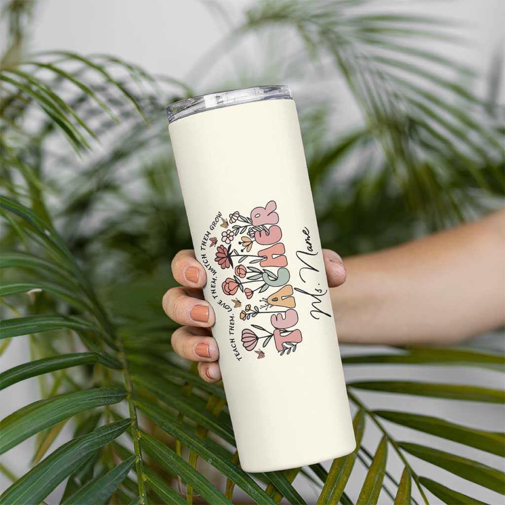 Personalized Teacher Appreciation Gifts Skinny Tumbler Custome Name Back to School Thank You Christmas Gift Bulk - Wonder Print Shop