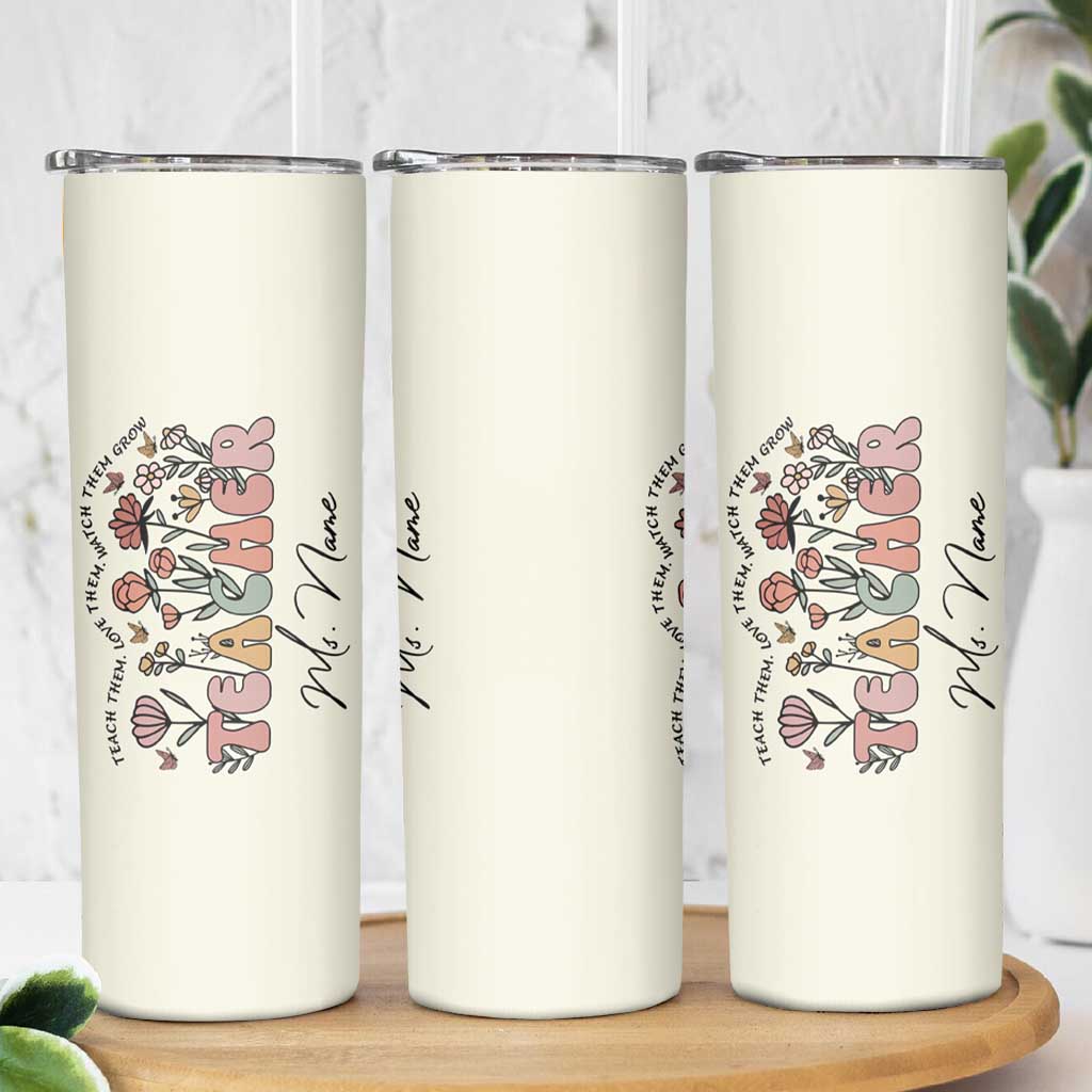 Personalized Teacher Appreciation Gifts Skinny Tumbler Custome Name Back to School Thank You Christmas Gift Bulk - Wonder Print Shop