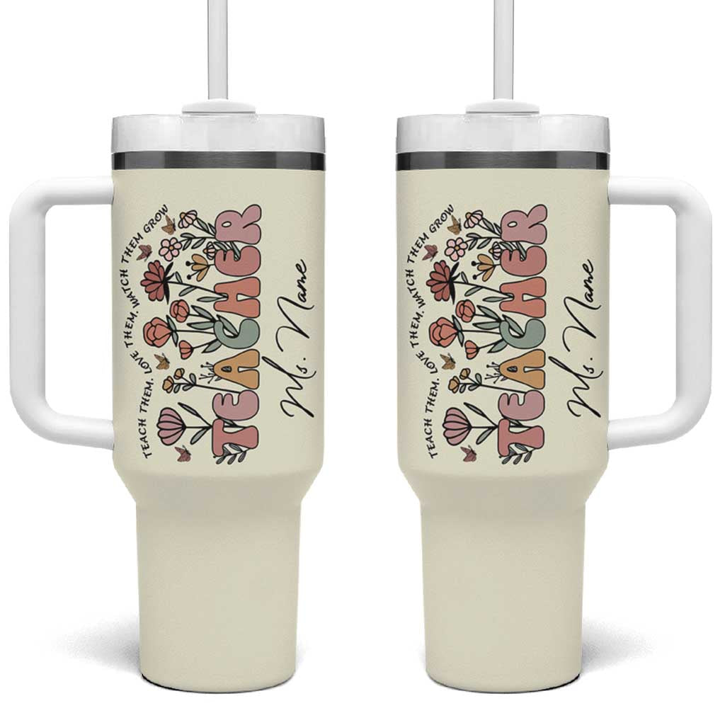 Personalized Teacher Appreciation Gifts Tumbler With Handle Custome Name Back to School Thank You Christmas Gift Bulk - Wonder Print Shop