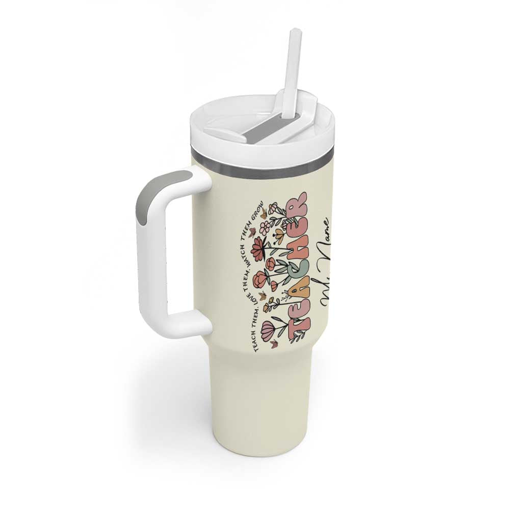Personalized Teacher Appreciation Gifts Tumbler With Handle Custome Name Back to School Thank You Christmas Gift Bulk - Wonder Print Shop