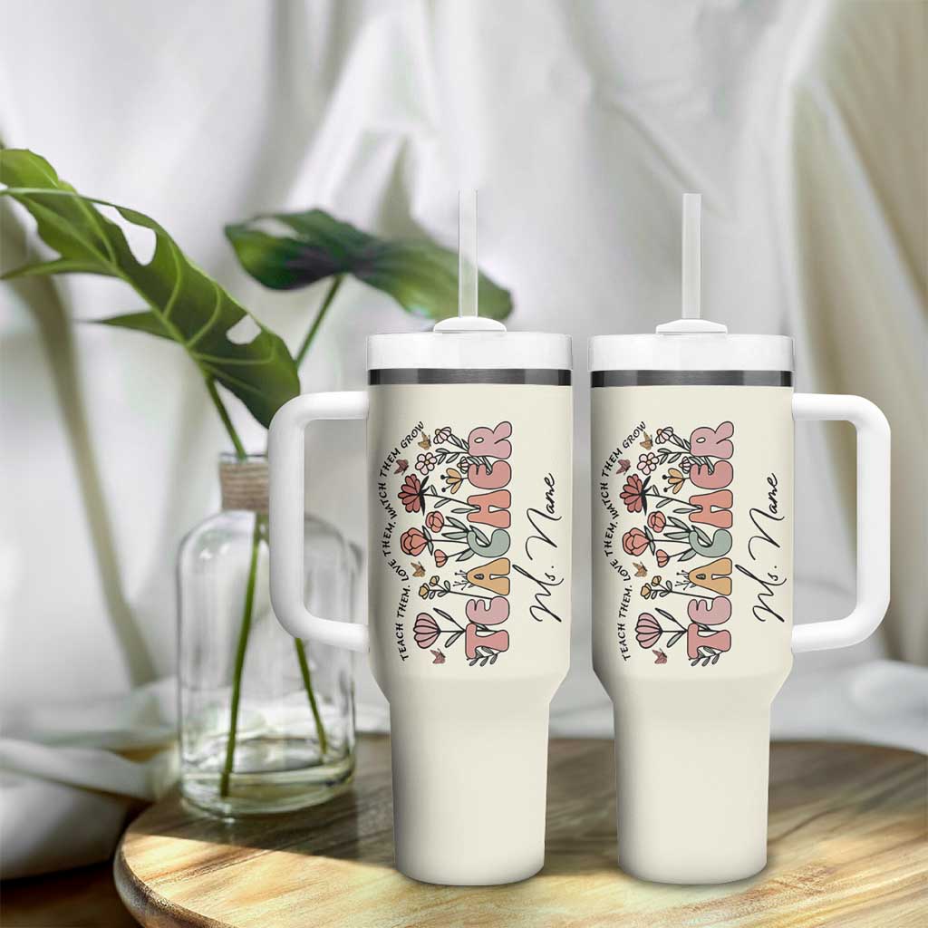Personalized Teacher Appreciation Gifts Tumbler With Handle Custome Name Back to School Thank You Christmas Gift Bulk - Wonder Print Shop