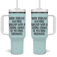 Funny Coworker Gifts Tumbler With Handle Work Forecast Sarcastic Gag Present for Boss Employer Teal Mint - Wonder Print Shop