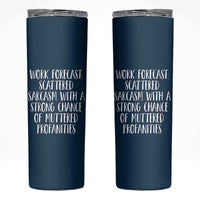 Funny Coworker Gifts Skinny Tumbler Work Forecast Sarcastic Gag Present for Boss Employer Navy - Wonder Print Shop