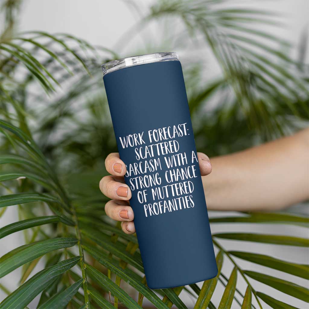 Funny Coworker Gifts Skinny Tumbler Work Forecast Sarcastic Gag Present for Boss Employer Navy - Wonder Print Shop