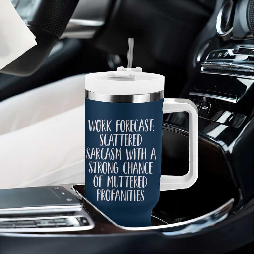 Funny Coworker Gifts Tumbler With Handle Work Forecast Sarcastic Gag Present for Boss Employer Navy - Wonder Print Shop