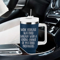 Funny Coworker Gifts Tumbler With Handle Work Forecast Sarcastic Gag Present for Boss Employer Navy - Wonder Print Shop