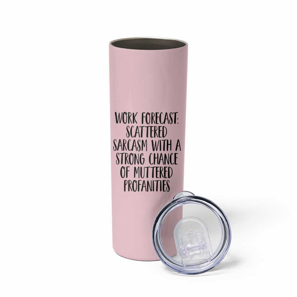 Funny Coworker Gifts Skinny Tumbler Work Forecast Sarcastic Gag Present for Boss Employer Pink - Wonder Print Shop