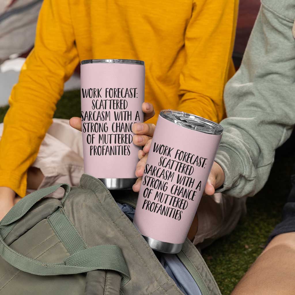 Funny Coworker Gifts Tumbler Cup Work Forecast Sarcastic Gag Present for Boss Employer Pink - Wonder Print Shop