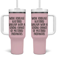 Funny Coworker Gifts Tumbler With Handle Work Forecast Sarcastic Gag Present for Boss Employer Pink - Wonder Print Shop