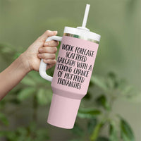 Funny Coworker Gifts Tumbler With Handle Work Forecast Sarcastic Gag Present for Boss Employer Pink - Wonder Print Shop