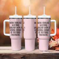 Funny Coworker Gifts Tumbler With Handle Work Forecast Sarcastic Gag Present for Boss Employer Pink - Wonder Print Shop