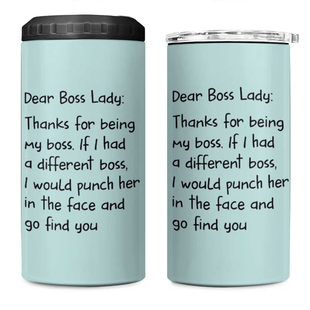 Funny Boss Gifts for Women 4 in 1 Can Cooler Tumbler Bosses Day Funny Boss Lady Gift Ideas - Wonder Print Shop