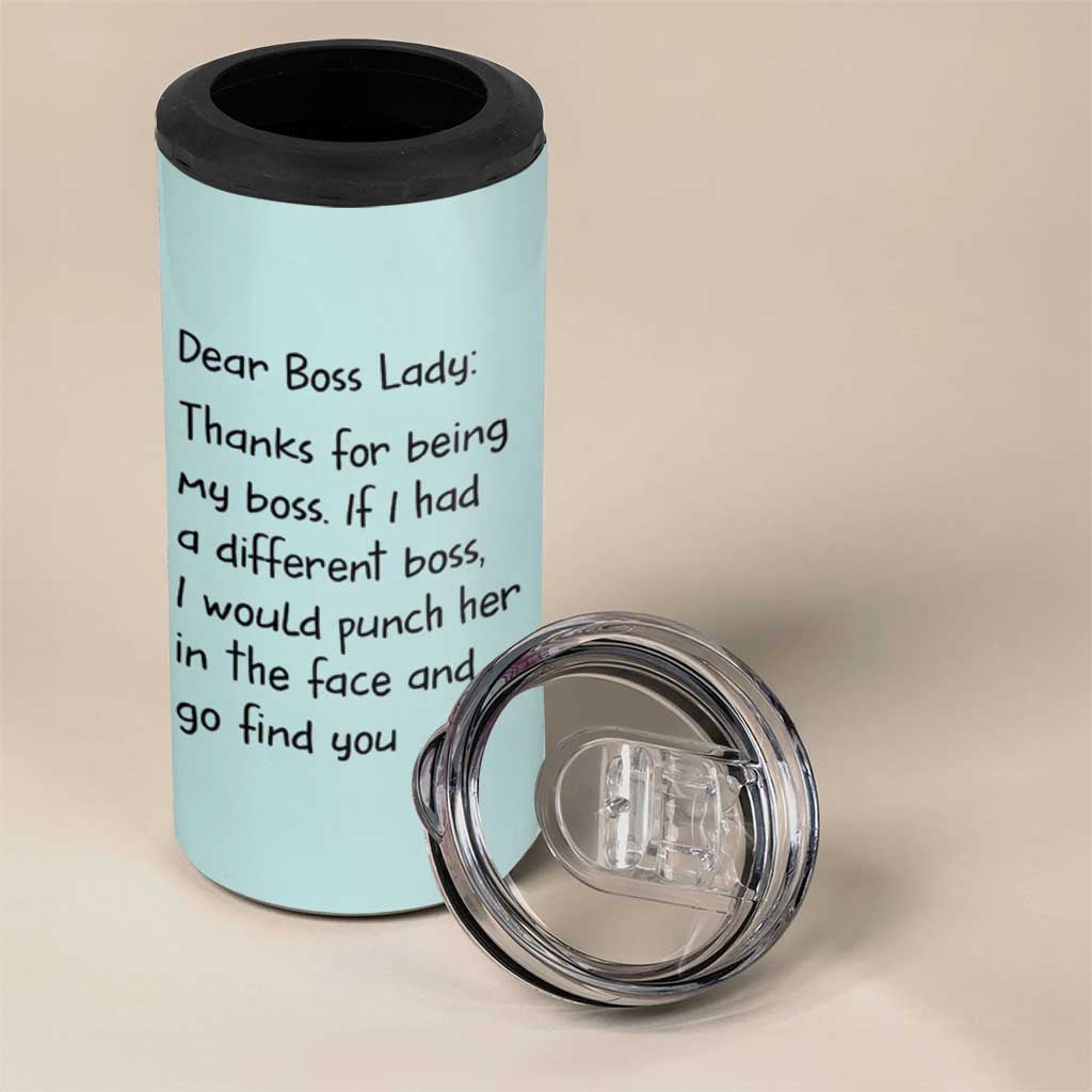 Funny Boss Gifts for Women 4 in 1 Can Cooler Tumbler Bosses Day Funny Boss Lady Gift Ideas - Wonder Print Shop